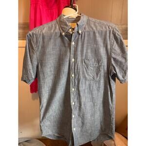 J CREW Men's Short-sleeve organic cotton chambray shirt Small